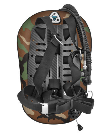 סט מאזן צלילה דגם SEAL עם פלטת גב מקרבון, מיכל יחיד ביכולת הרמה של 30 ליברות