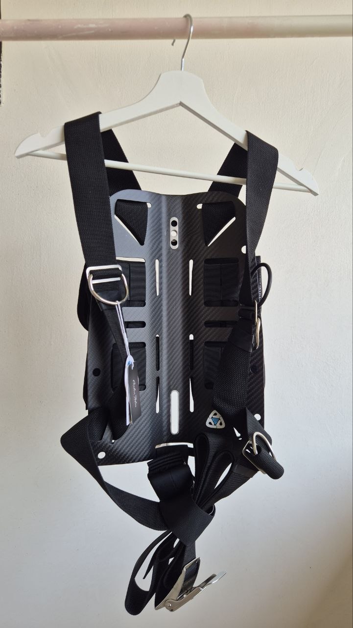HeroDiver Harness with Carbon Fiber Backplate - Natural Black Back View