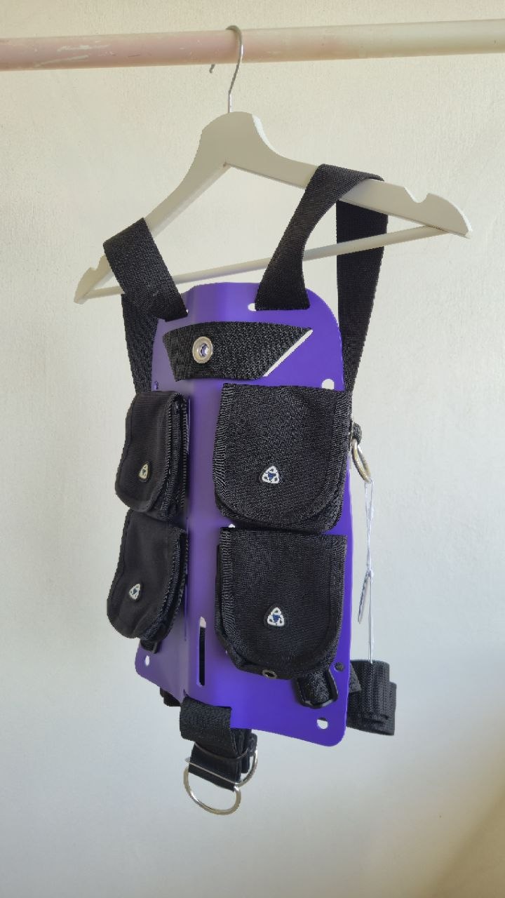 HeroDiver Harness with Carbon Fiber Backplate - Purple Back with Pockets
