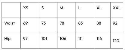 טבלת מידות מכנסי צלילה טכניים עם כיסים Akuana Solo Pocket Shorts Size Chart